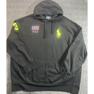 Polo by Ralph Lauren Men’s Size 4XLT Tall Hoodie No 3 Big Pony USA in Black